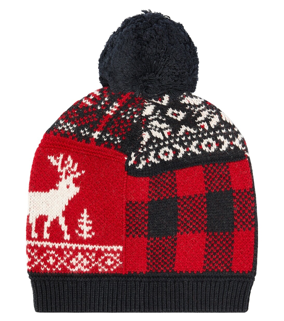 

Шапка из смеси шерсти и хлопка в стиле пэчворк Polo Ralph Lauren Kids, мультиколор