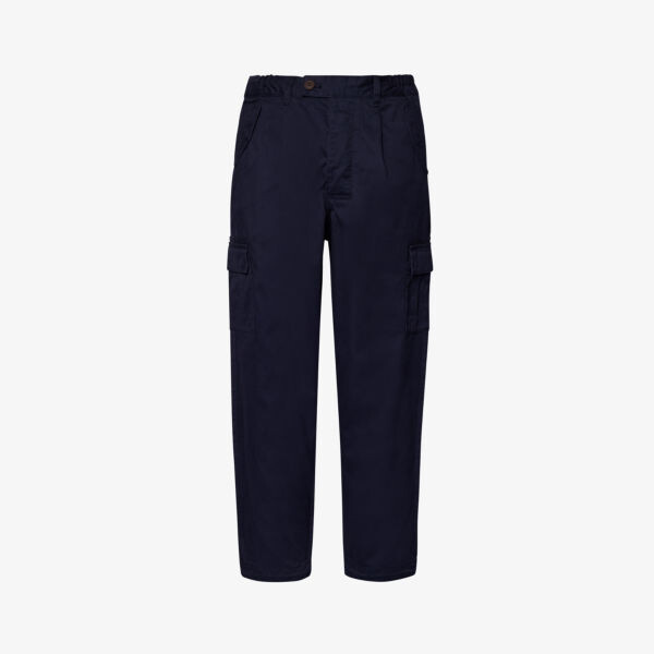 

Зауженные хлопковые брюки faulkner с короткими краями Barbour, синий