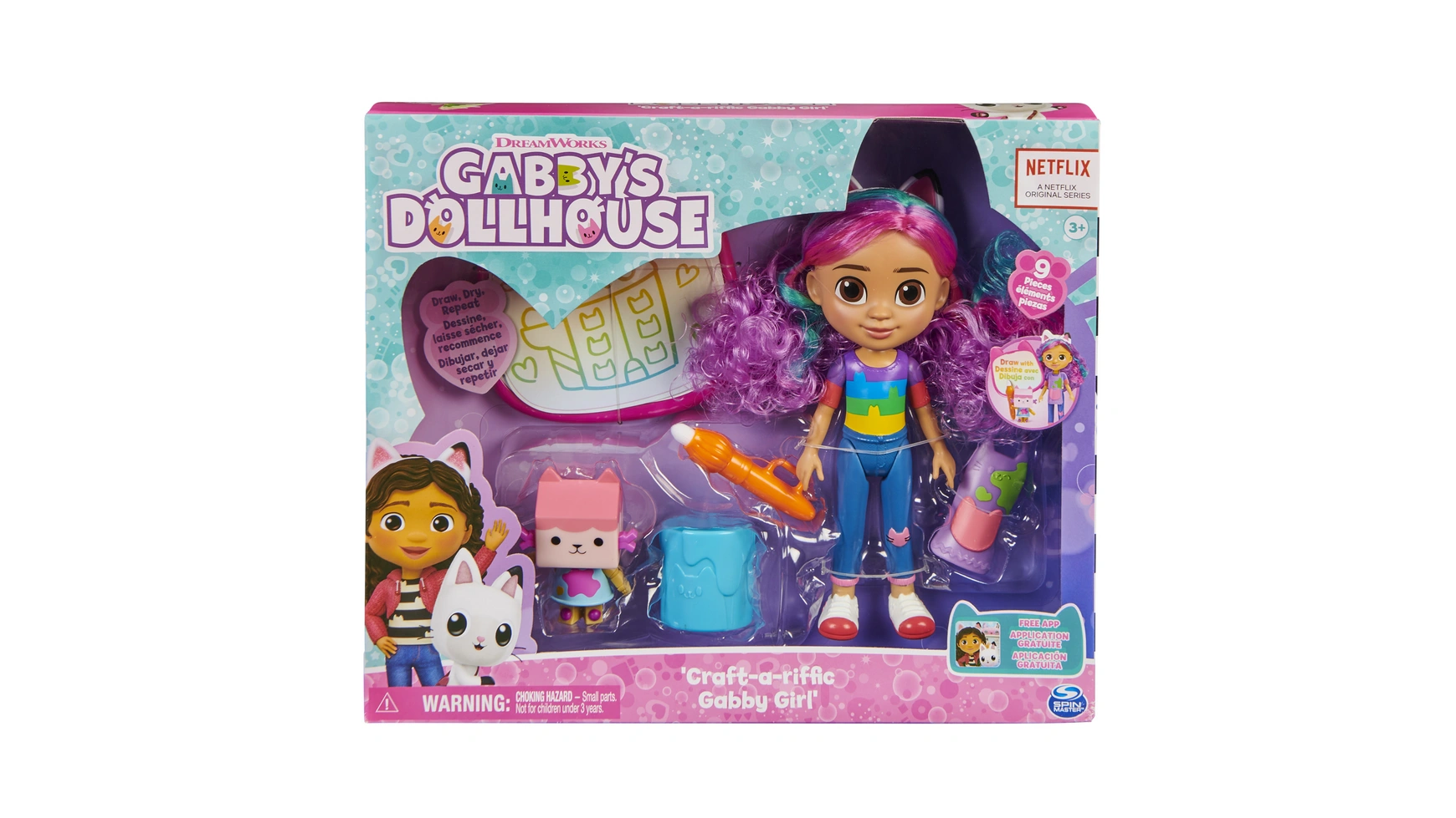 цена Gabbys Dollhouse Spin Master Dollhouse Rainbow Gabby Deluxe Craft Doll