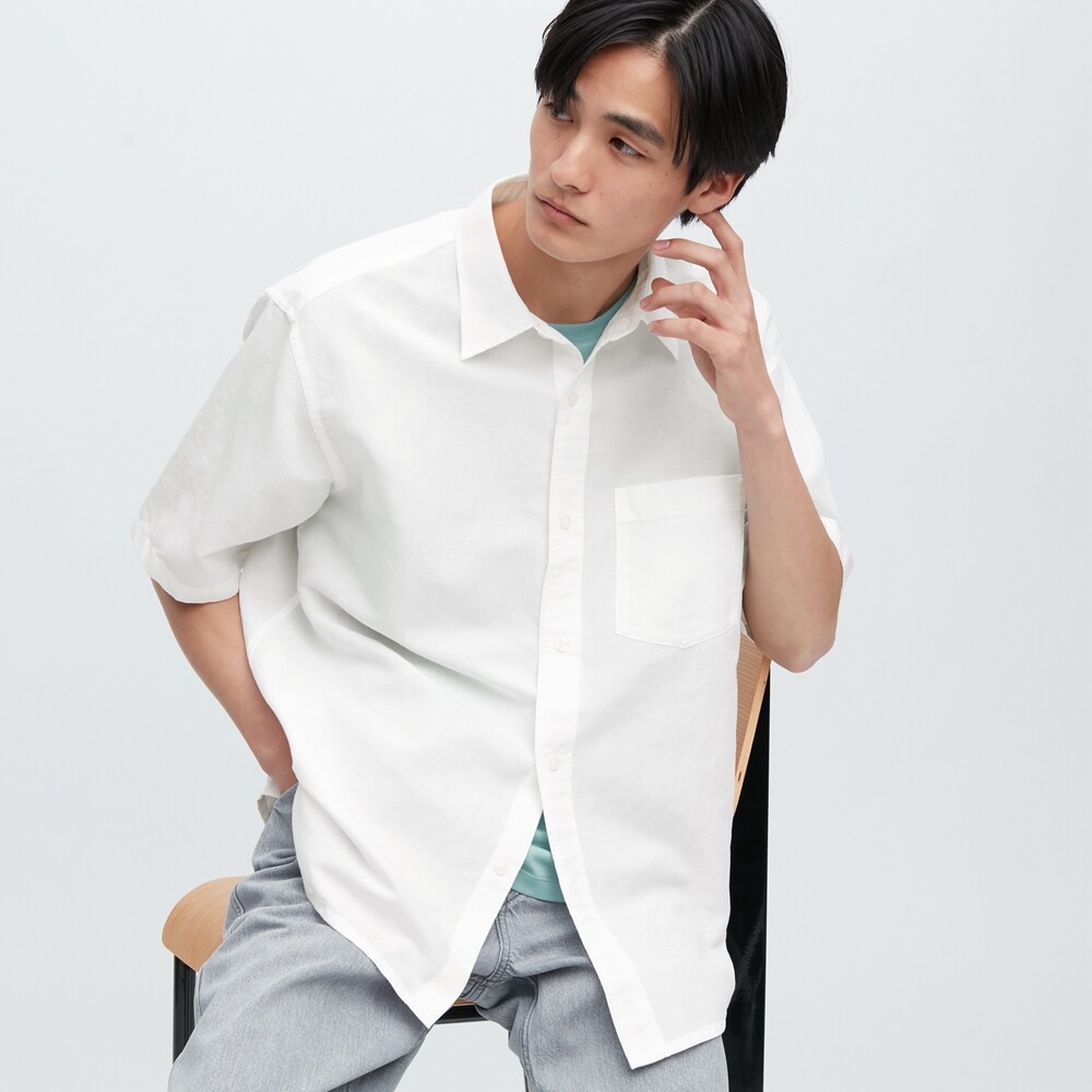 

Мужская рубашка Uniqlo с короткими рукавами, белый