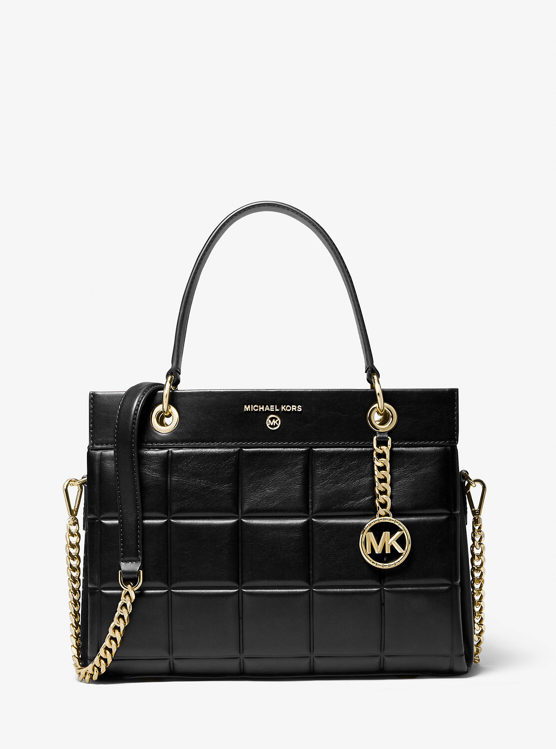 

Стеганая кожаная сумка Susan среднего размера Michael Kors, черный