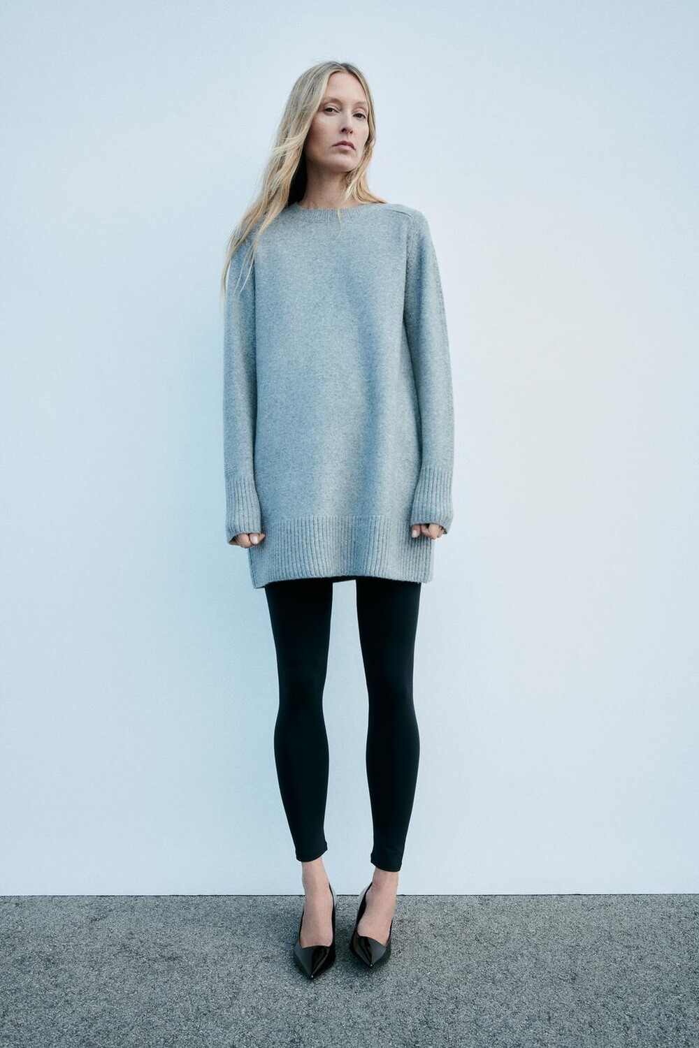 

Блестящие туфли на каблуке ZARA, черный