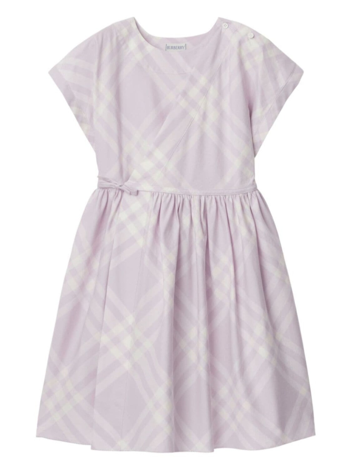 

Burberry Kids клетчатое платье ампирного силуэта, фиолетовый