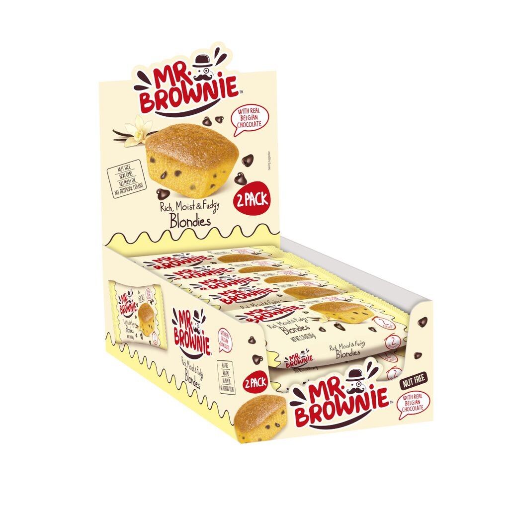 

Mr. Brownie Blondies 2 мини-пирожных с кусочками шоколада 2x25 г упаковка 12 шт. Top Food