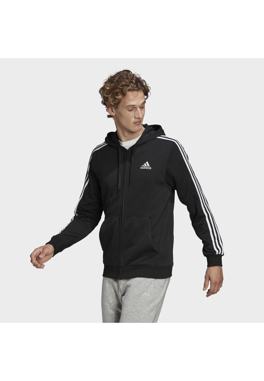 

Толстовка ESSENTIALS FRENCH TERRY 3-STRIPES FULL-ZIP HOODIE adidas Performance, цвет black