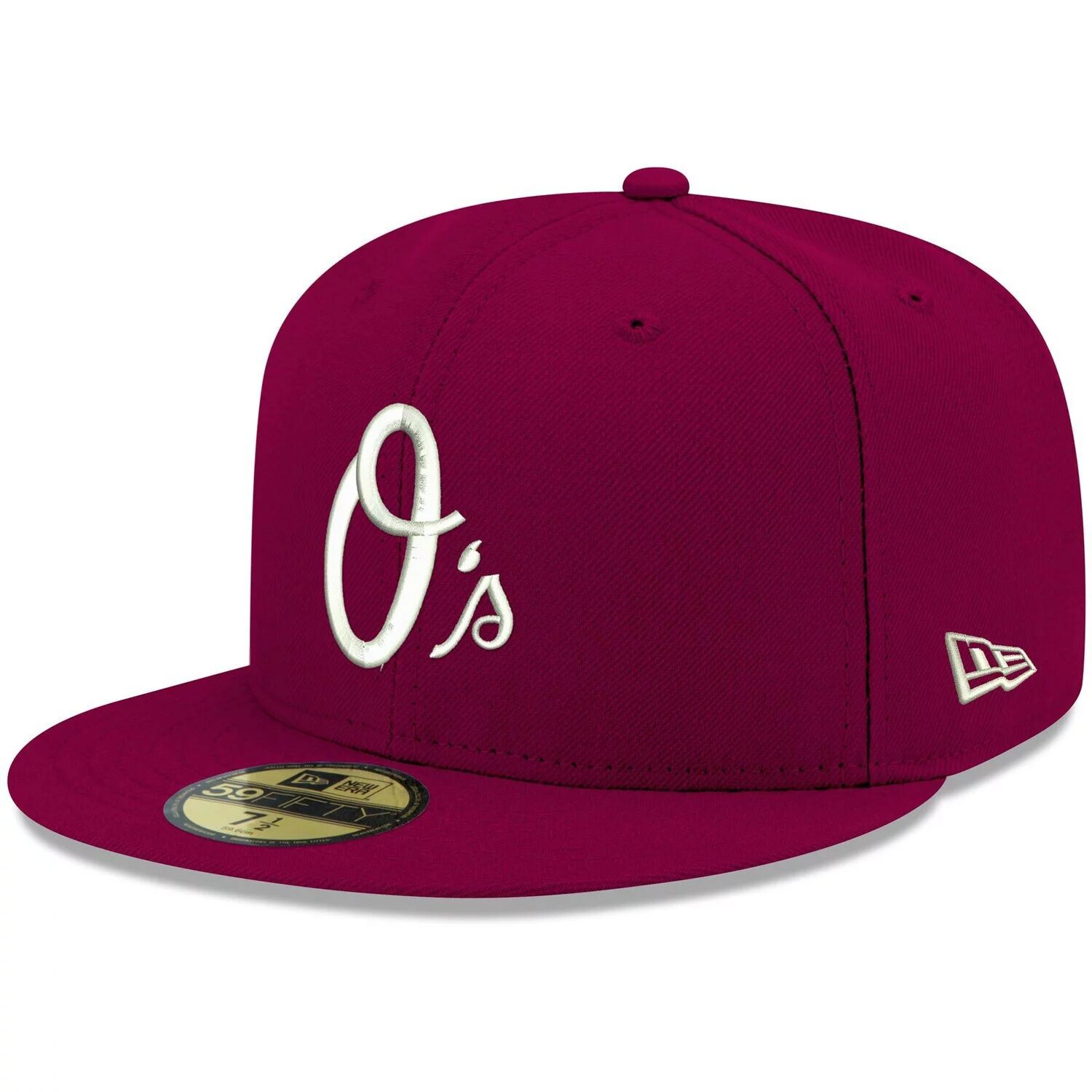 

Мужская приталенная шляпа с белым логотипом New Era Cardinal Baltimore Orioles 59FIFTY
