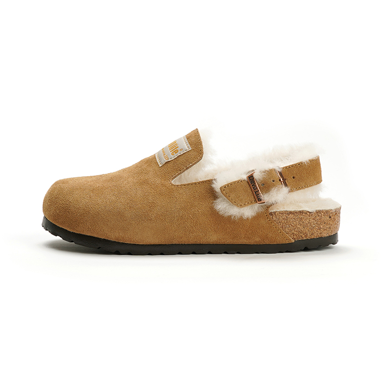 

Мюли женские с закрытым носком женские Devo Life, цвет Yellow-brown anti-suede + wool