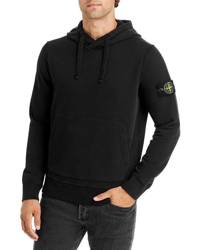 

Окрашенная в готовом виде толстовка с капюшоном Stone Island, Черный