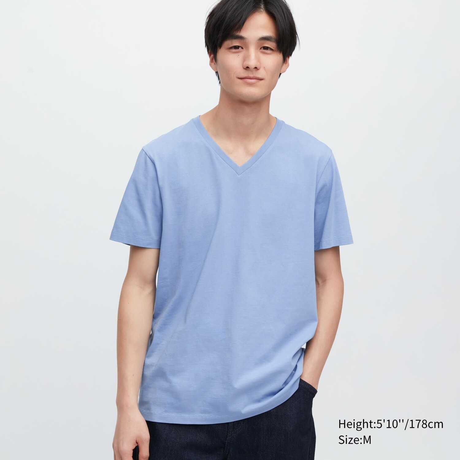 

Футболка мужская Uniqlo Supima с V-образным вырезом, синий