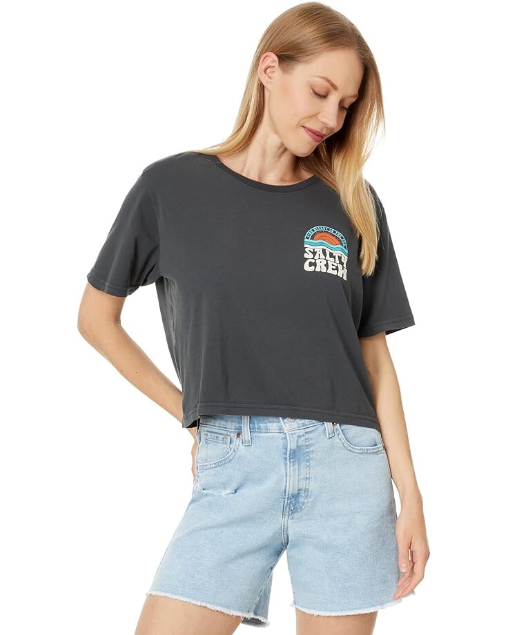

Футболка Salty Crew Sundown Crop Tee, угольный
