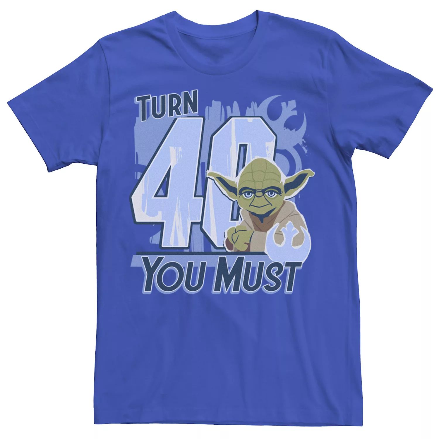 Мужская футболка с логотипом Star Wars Yoda Turn 40 You Must Rebel и графическим рисунком с портретом