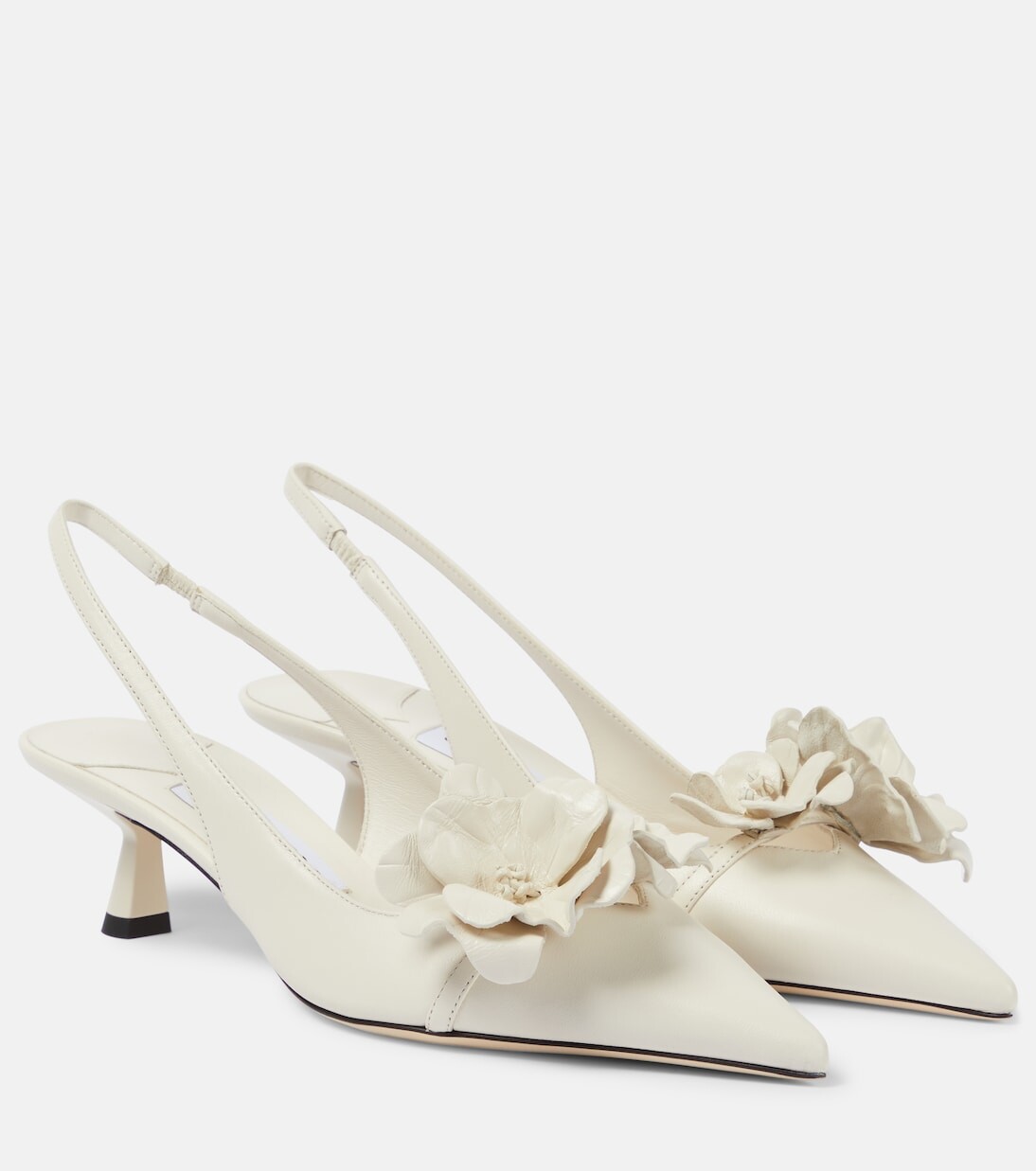 

Кожаные туфли amita с пяткой на пятке и цветочным принтом Jimmy Choo, белый