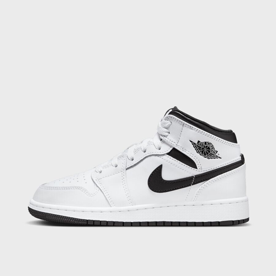 

Кроссовки Air Jordan 1 Mid (GS) JORDAN, цвет white/black-white-black