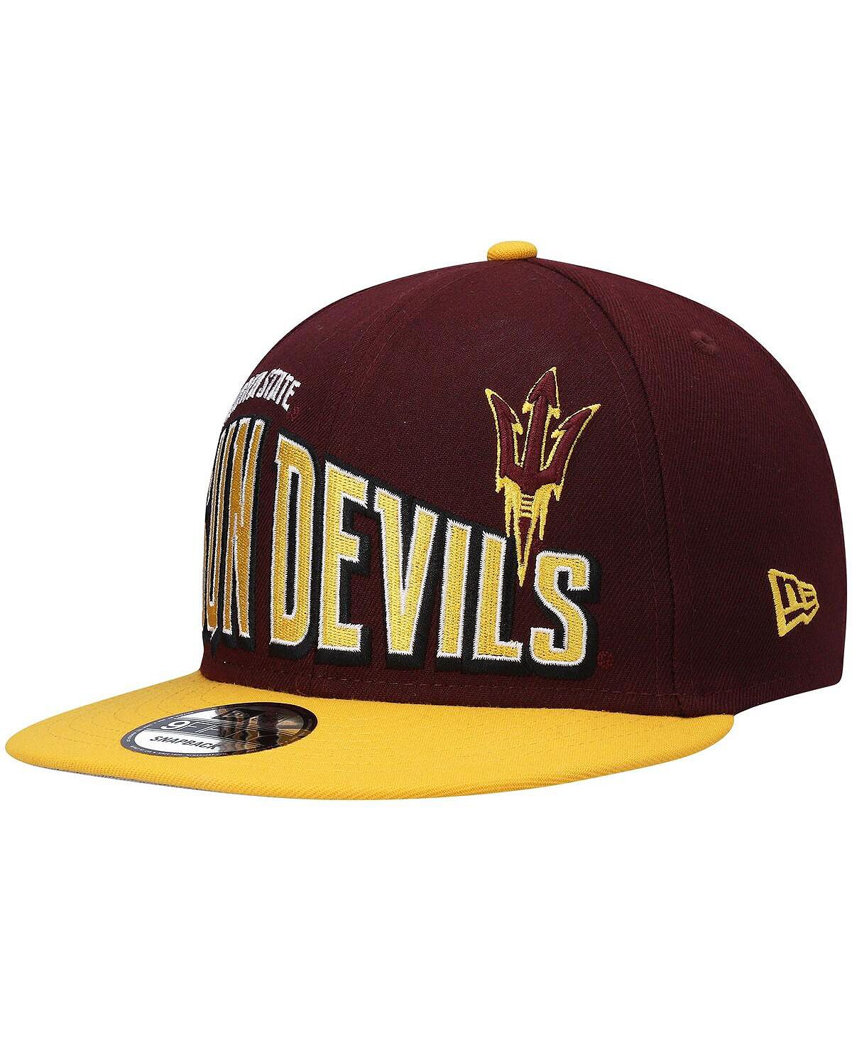 

Мужская темно-бордовая кепка Snapback Arizona State Sun Devils двухцветная в винтажном стиле 9FIFTY New Era