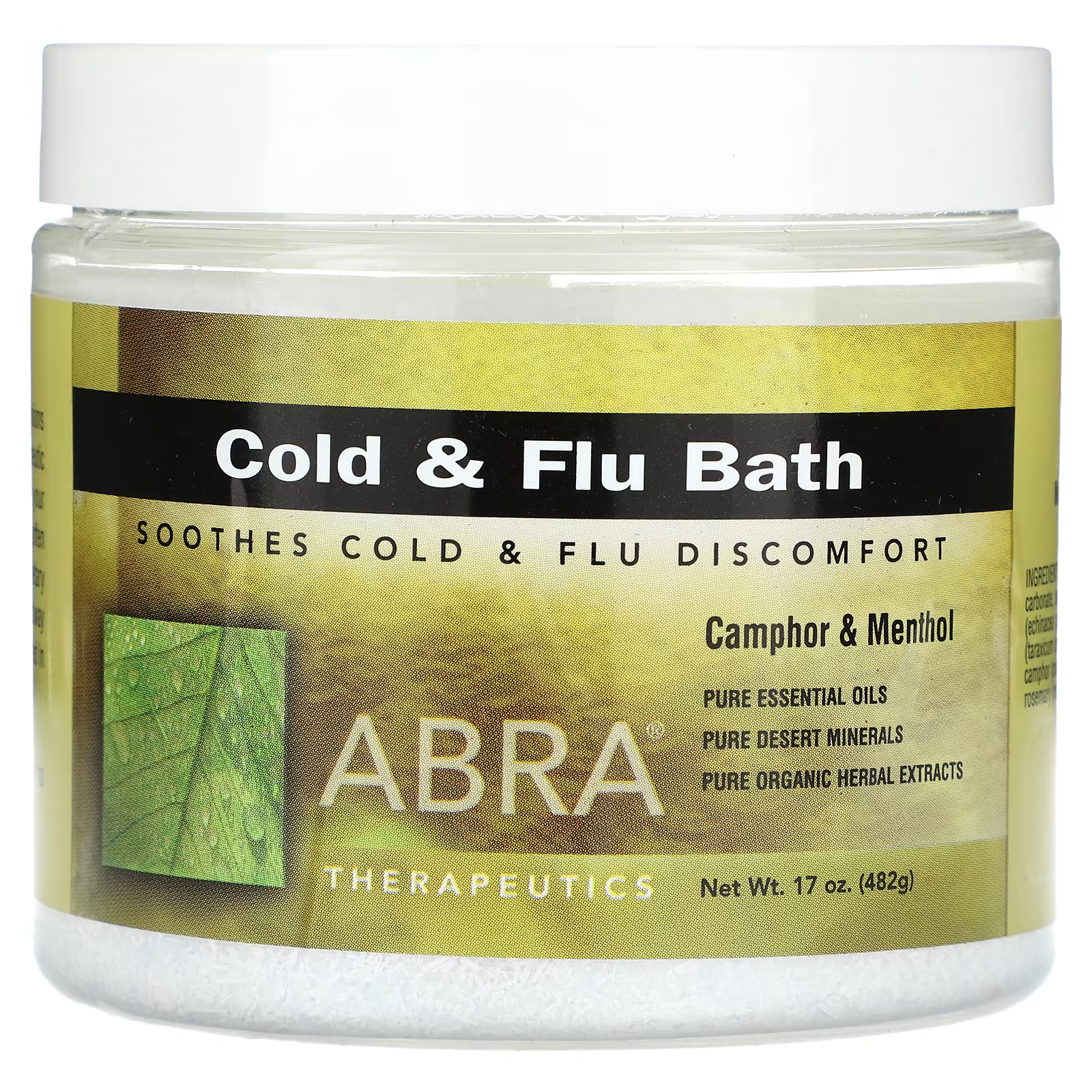Соль для ванны Abra Therapeutics Cold And Flu Bath Camphor Menthol, 482 г