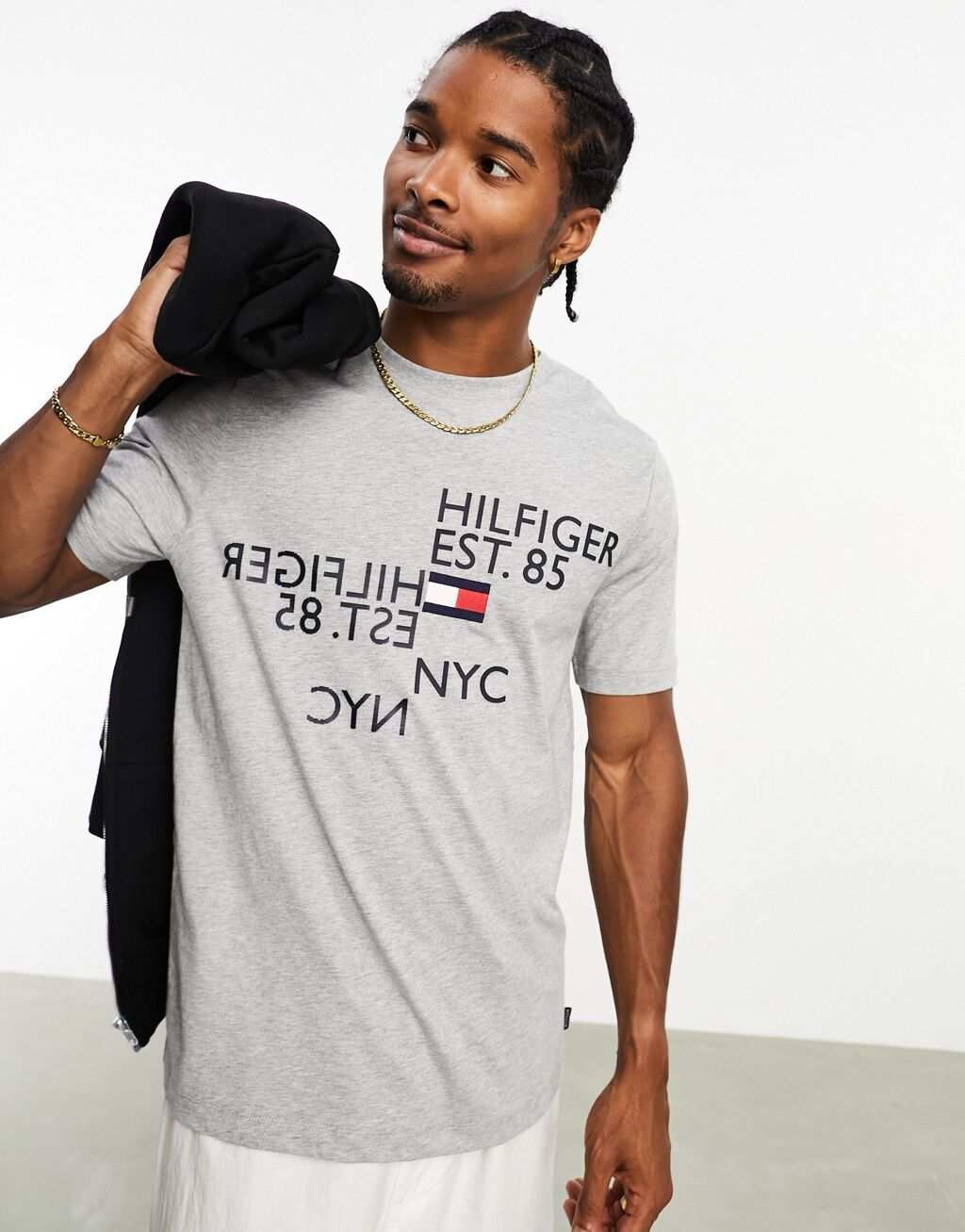 

Серая футболка с зеркальным рисунком Tommy Hilfiger, Серый