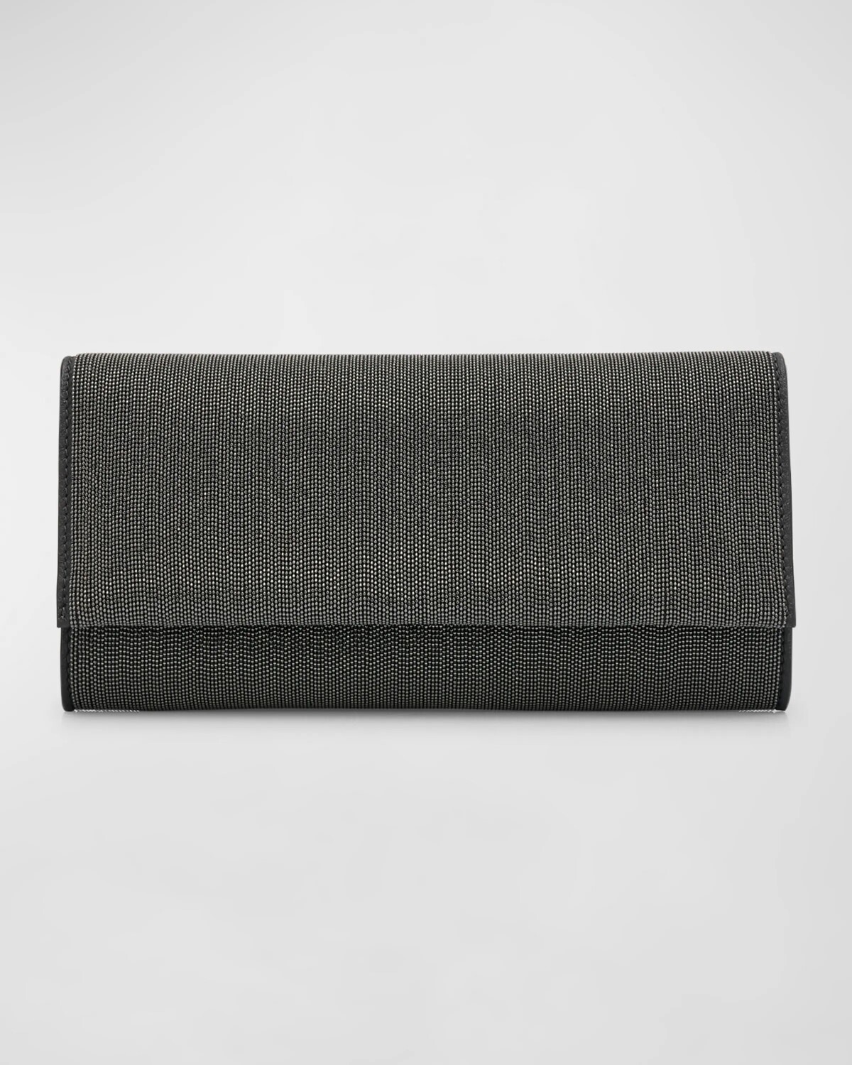 

Кожаный клатч Monili с клапаном Brunello Cucinelli, цвет Black