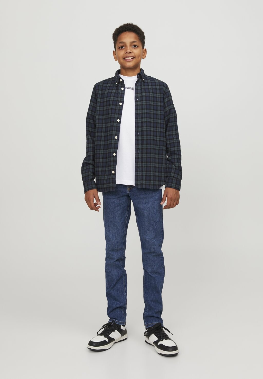 

Рубашка JORCOZY CHECK Jack & Jones Junior, цвет navy blazer