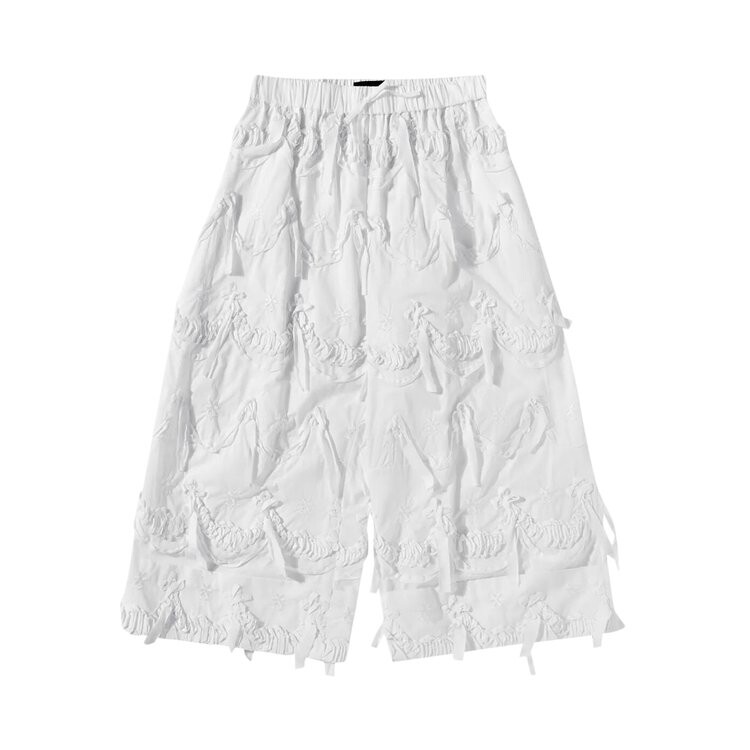 

Брюки Simone Rocha Lace Wide Leg Ankle Trousers, белый