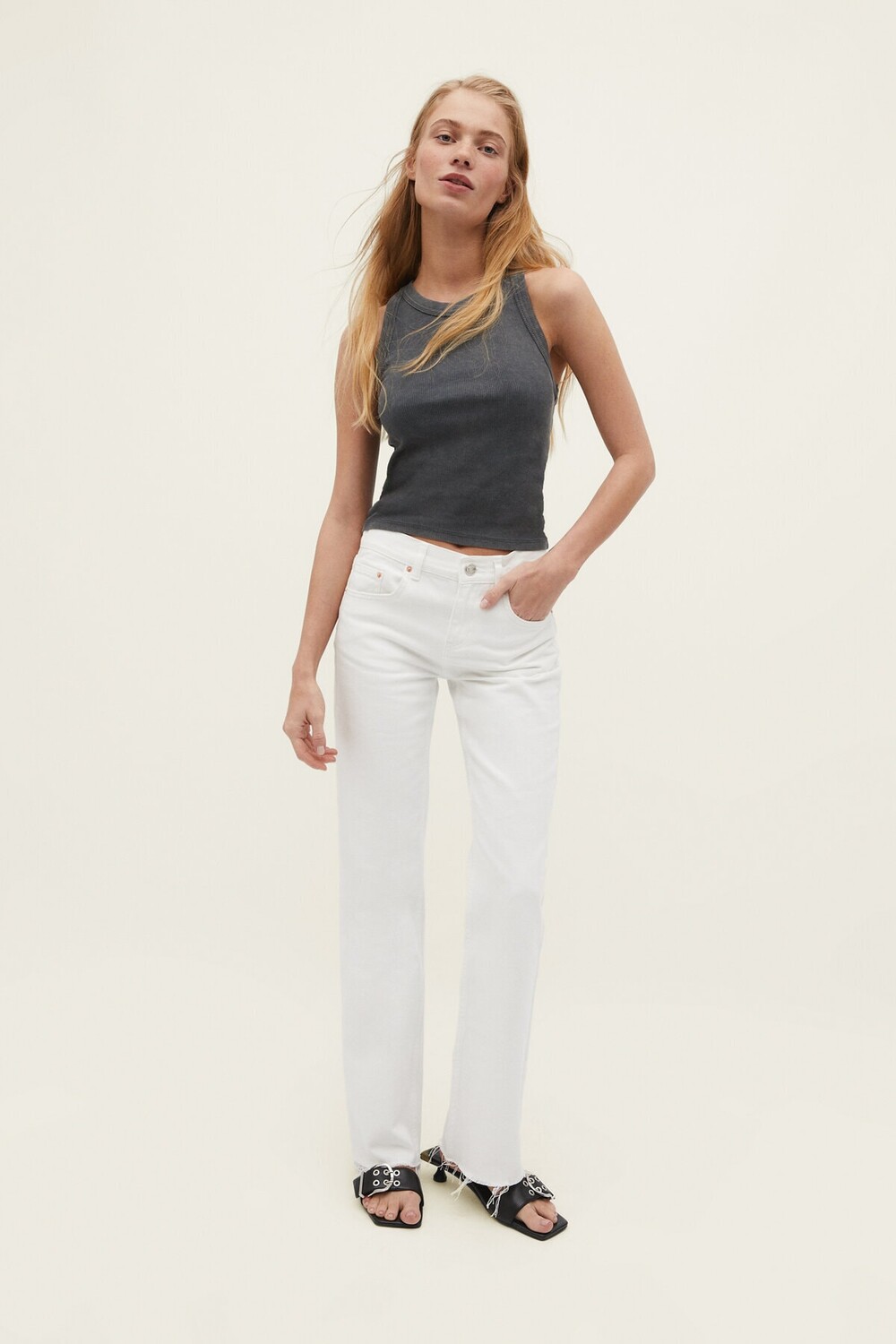 

Майка Basic Acid Wash Stradivarius, серый