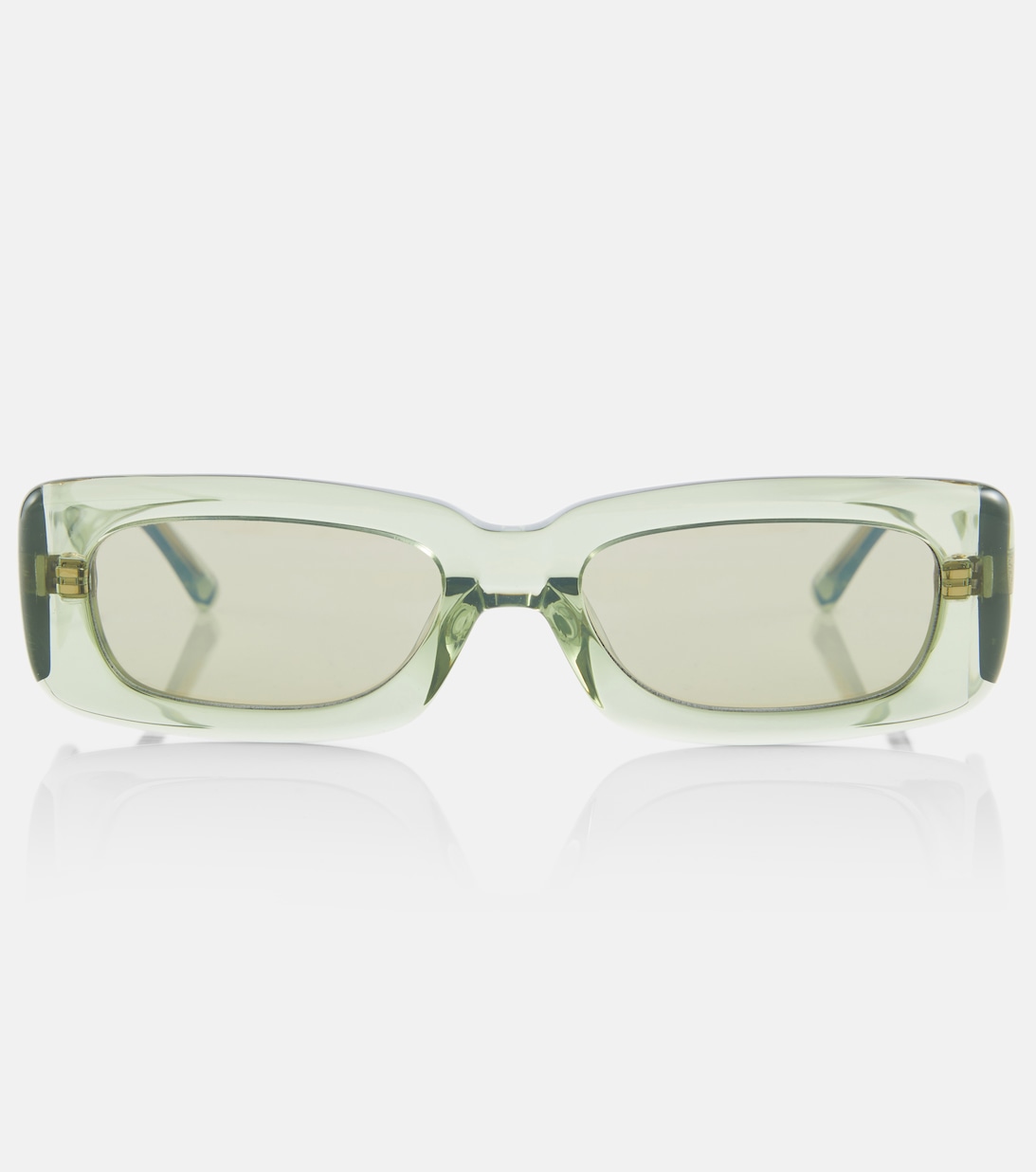 Прямоугольные солнцезащитные очки Mini Marfa из коллаборации с Linda Farrow The Attico, зеленый 27666