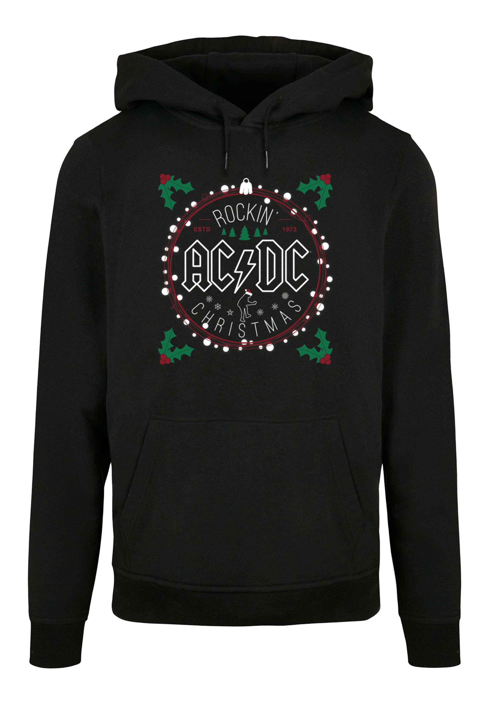 Пуловер F4NT4STIC Basic Hoodie ACDC Christmas Weihnachten, черный