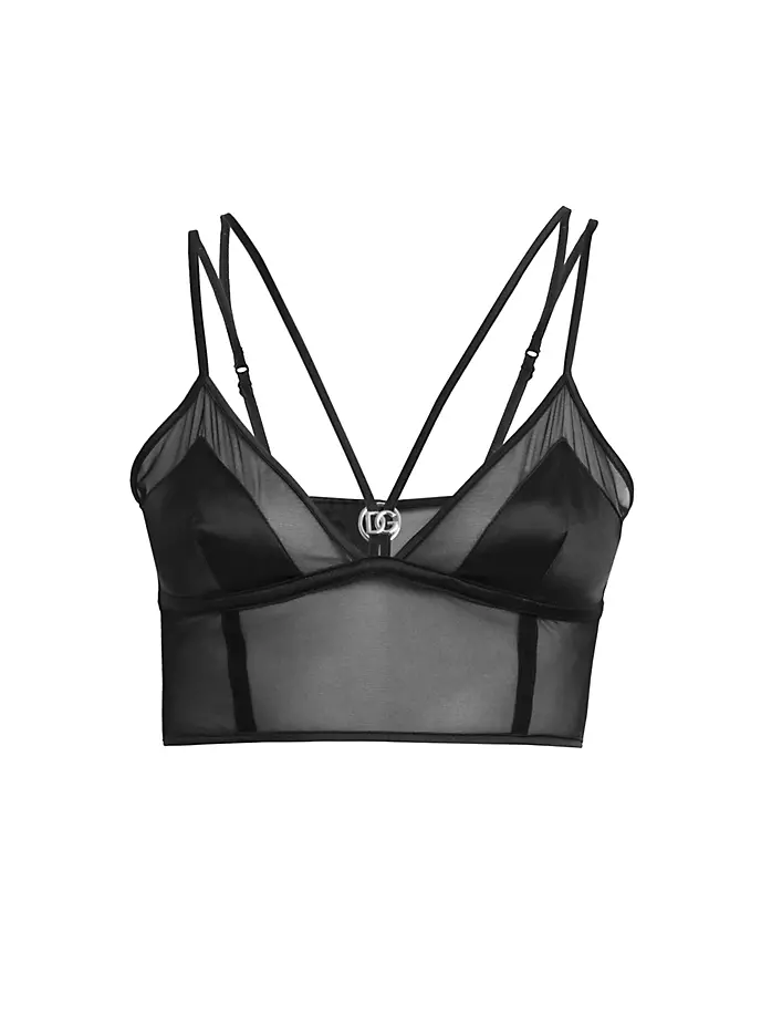 

Бюстгальтер из тюля с логотипом Hardware Dolce&Gabbana, цвет nero
