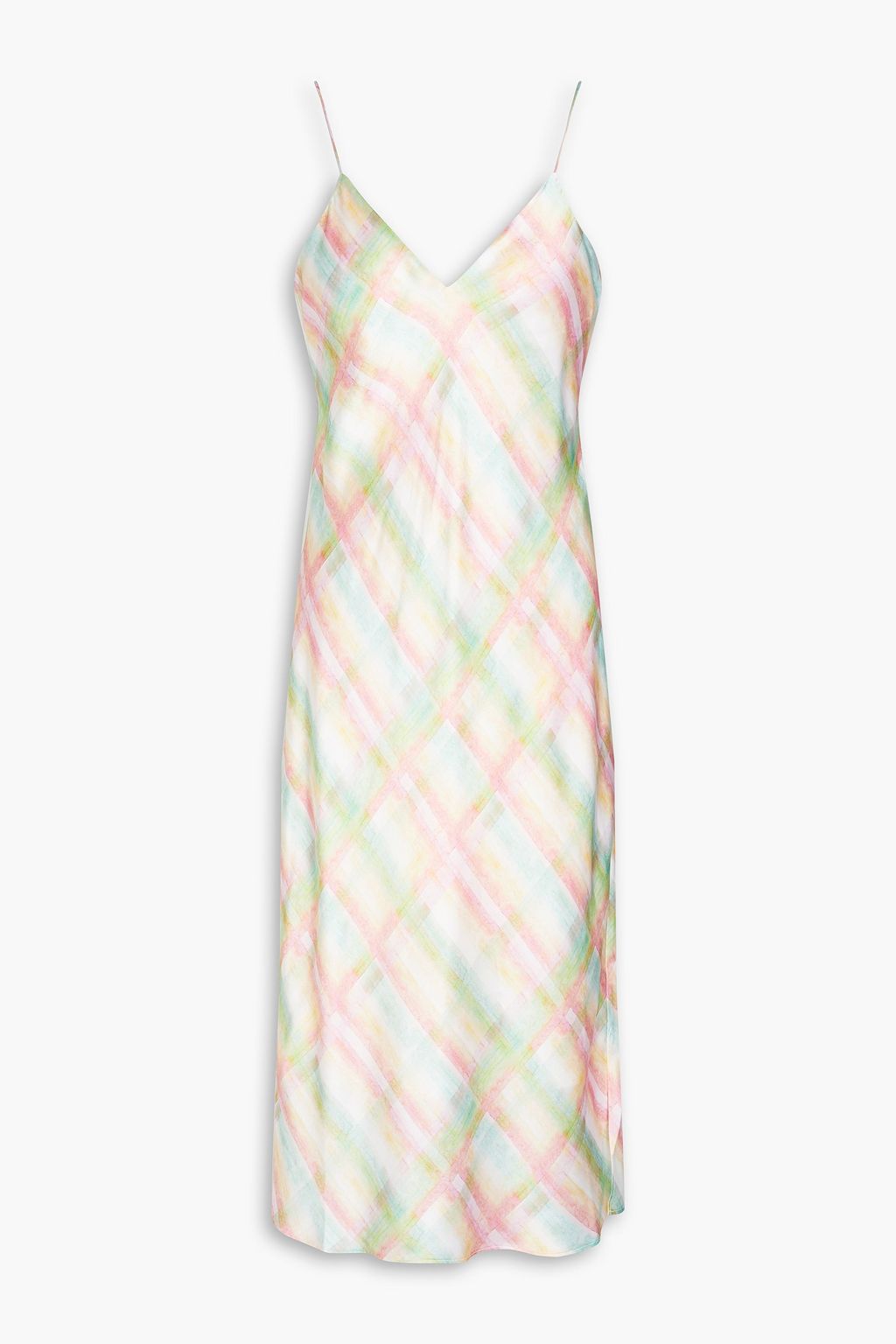 цена Платье-комбинация из шелкового атласа с принтом CAMI NYC, розовый