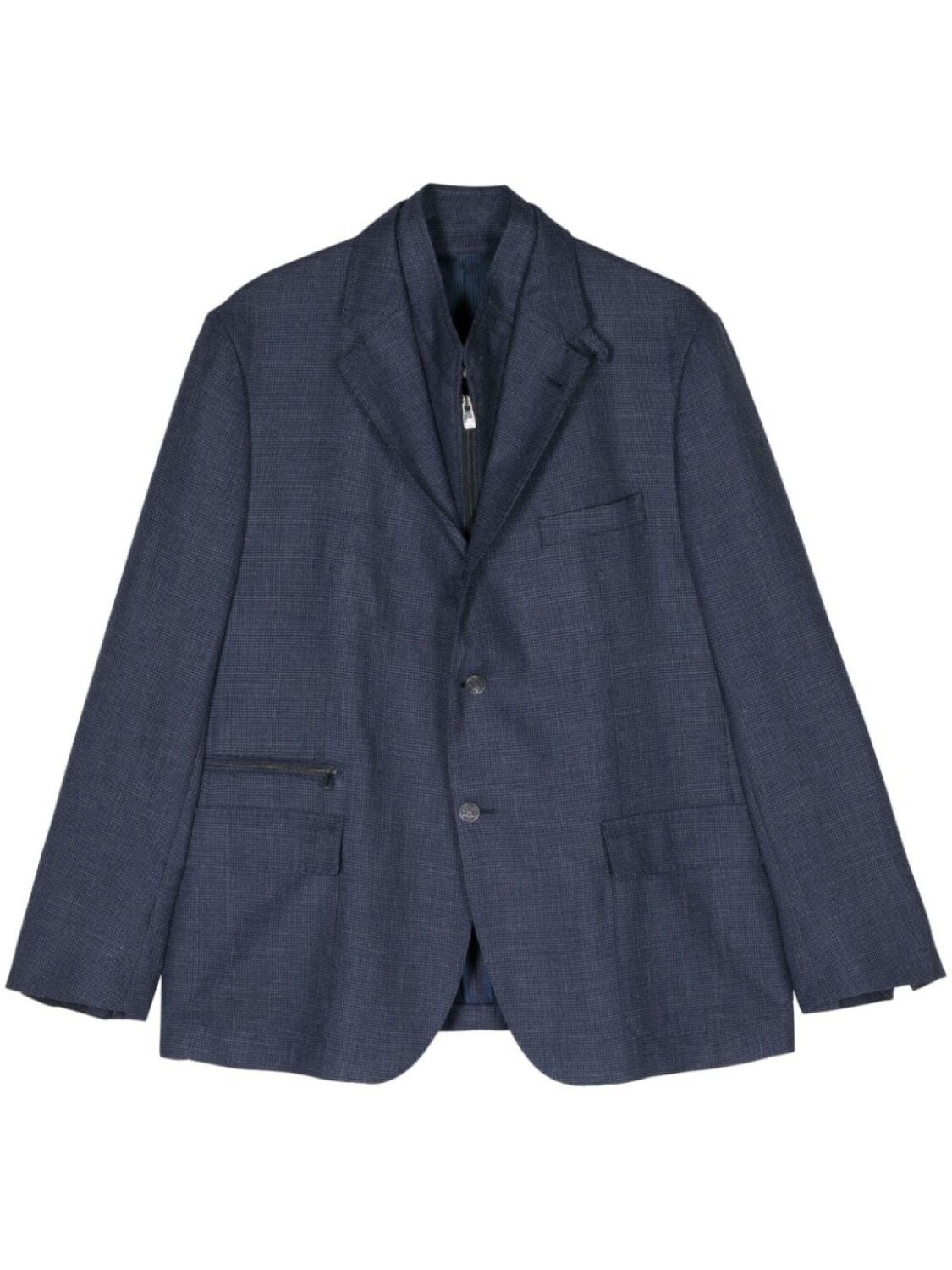 

Corneliani однобортный пиджак со вставками, синий