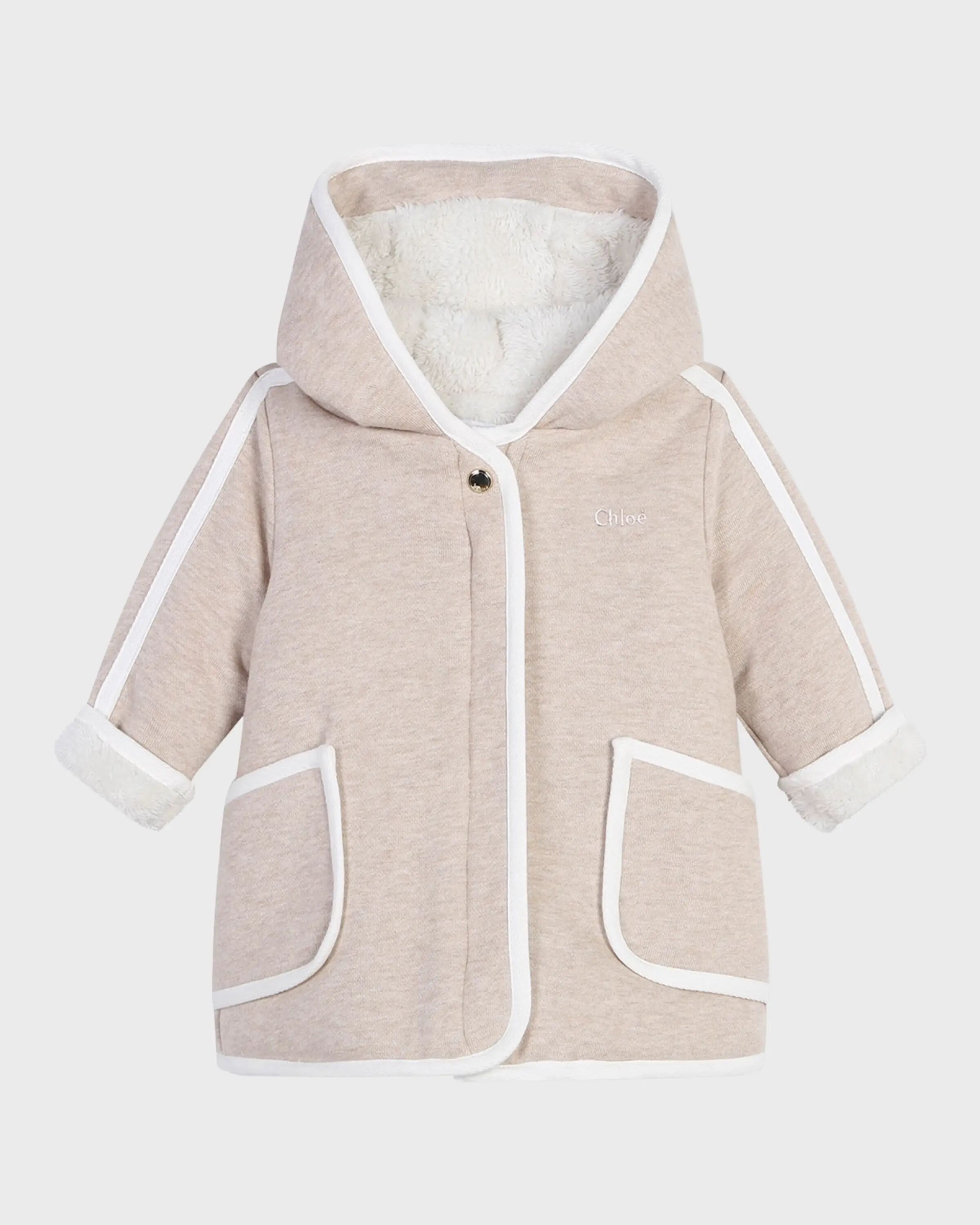 

Флисовое пальто для девочек с вышитым логотипом, размер 6M-3 Chloe, цвет Beige Marl