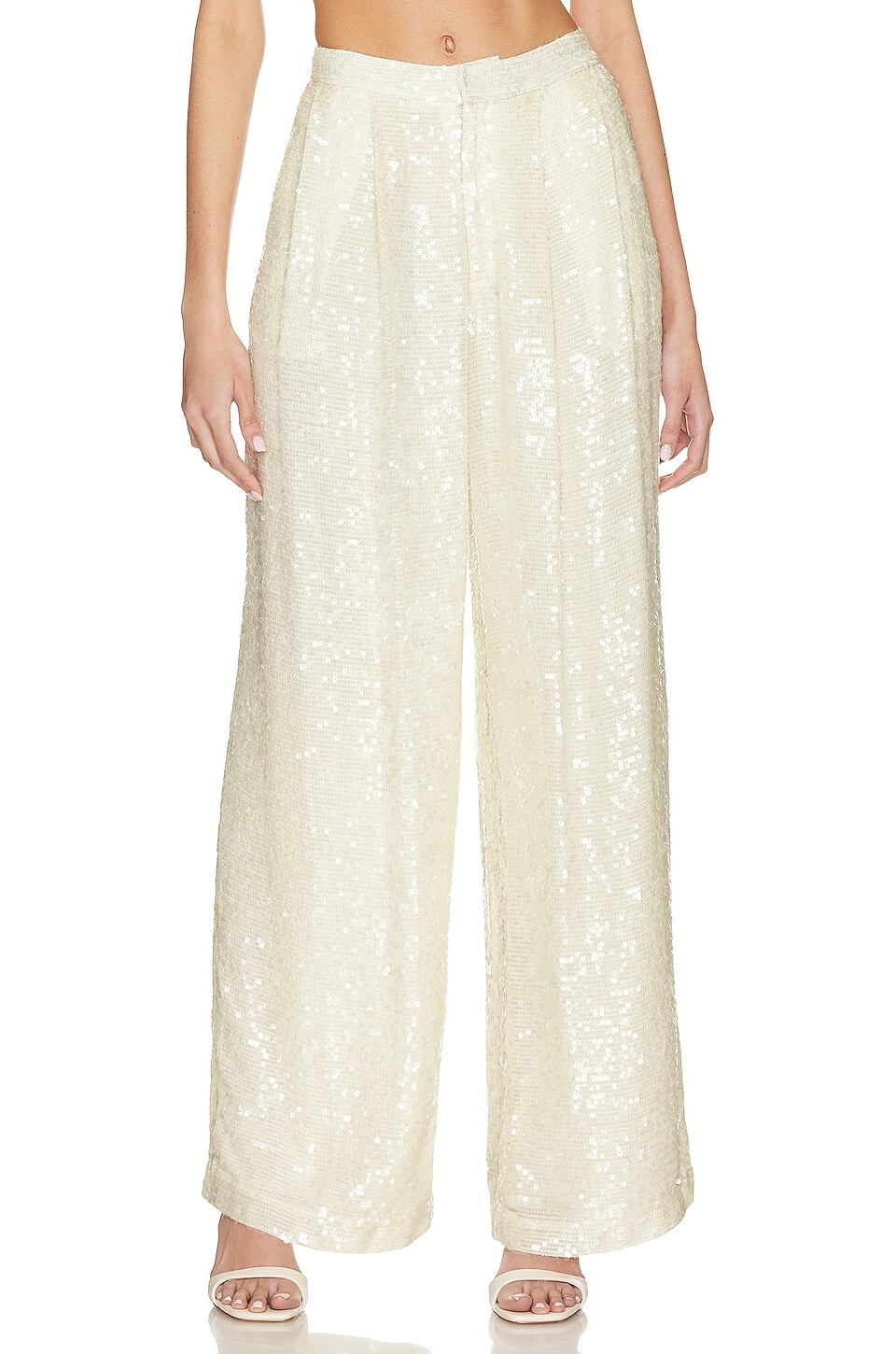 

Брюки Lapointe Sequin Viscose Low Waisted Trouser, кремовый, Бежевый