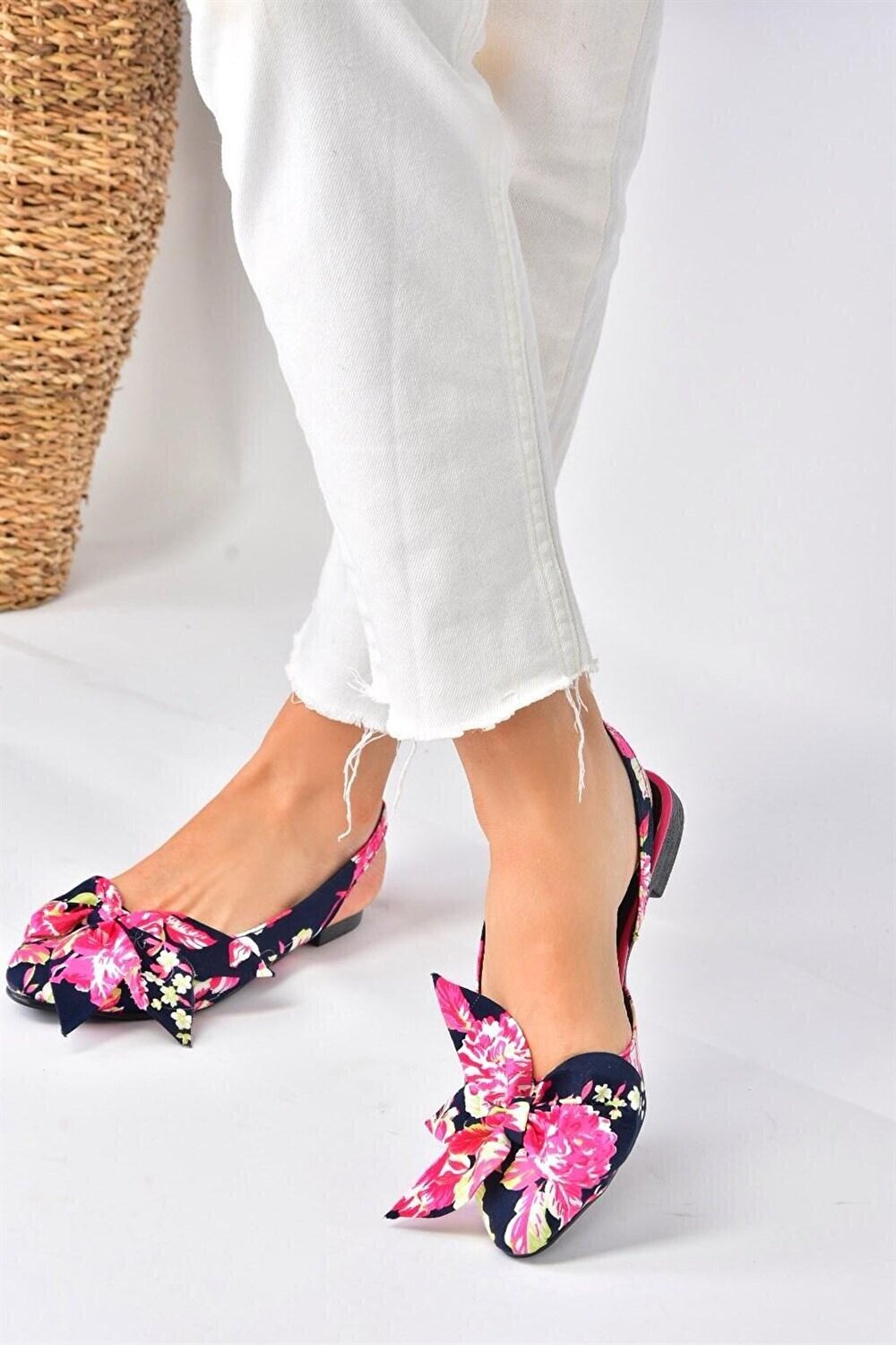

Женские балетки из ткани темно-синего цвета/фуксии H726809004 Fox Shoes