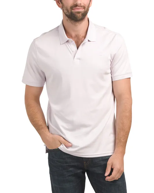 

Однотонное жидкое поло с короткими рукавами Calvin Klein, цвет Orchid