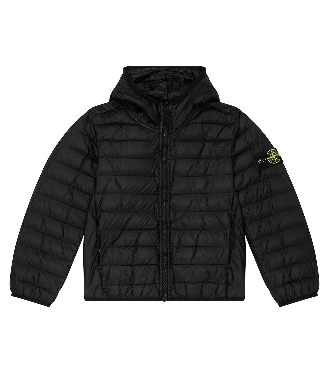 

Стеганый пуховик Stone Island Junior, черный