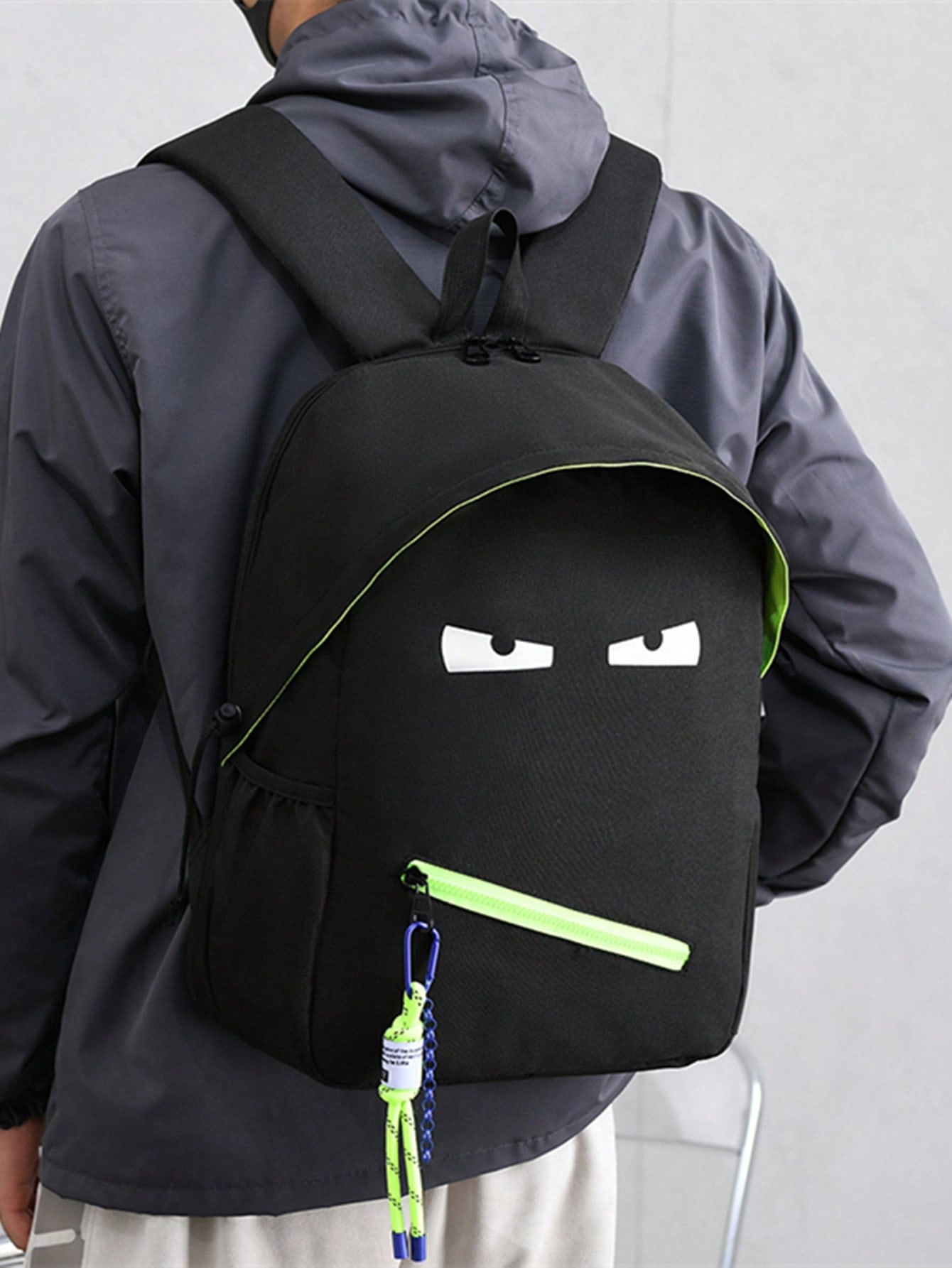 Школьный рюкзак с милым монстром для мальчиков, черный