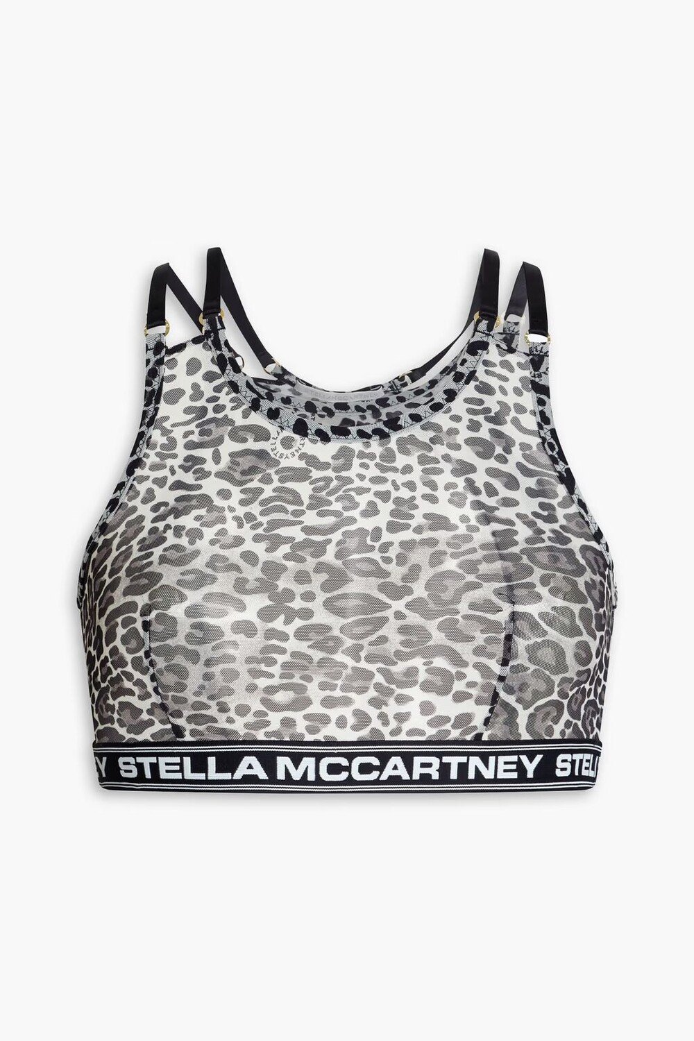 

Бюстгальтер из эластичной сетки с леопардовым принтом Stella Mccartney, серый