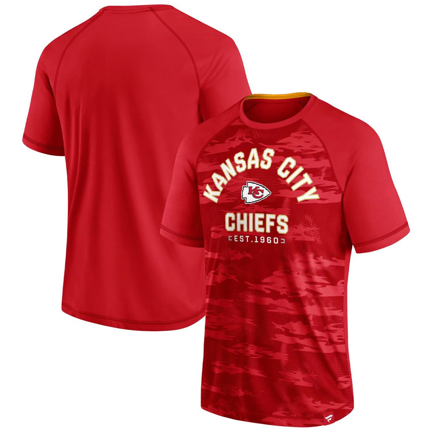 

Мужская красная футболка Fanatics с логотипом Kansas City Chiefs Hail Mary реглан, Красный