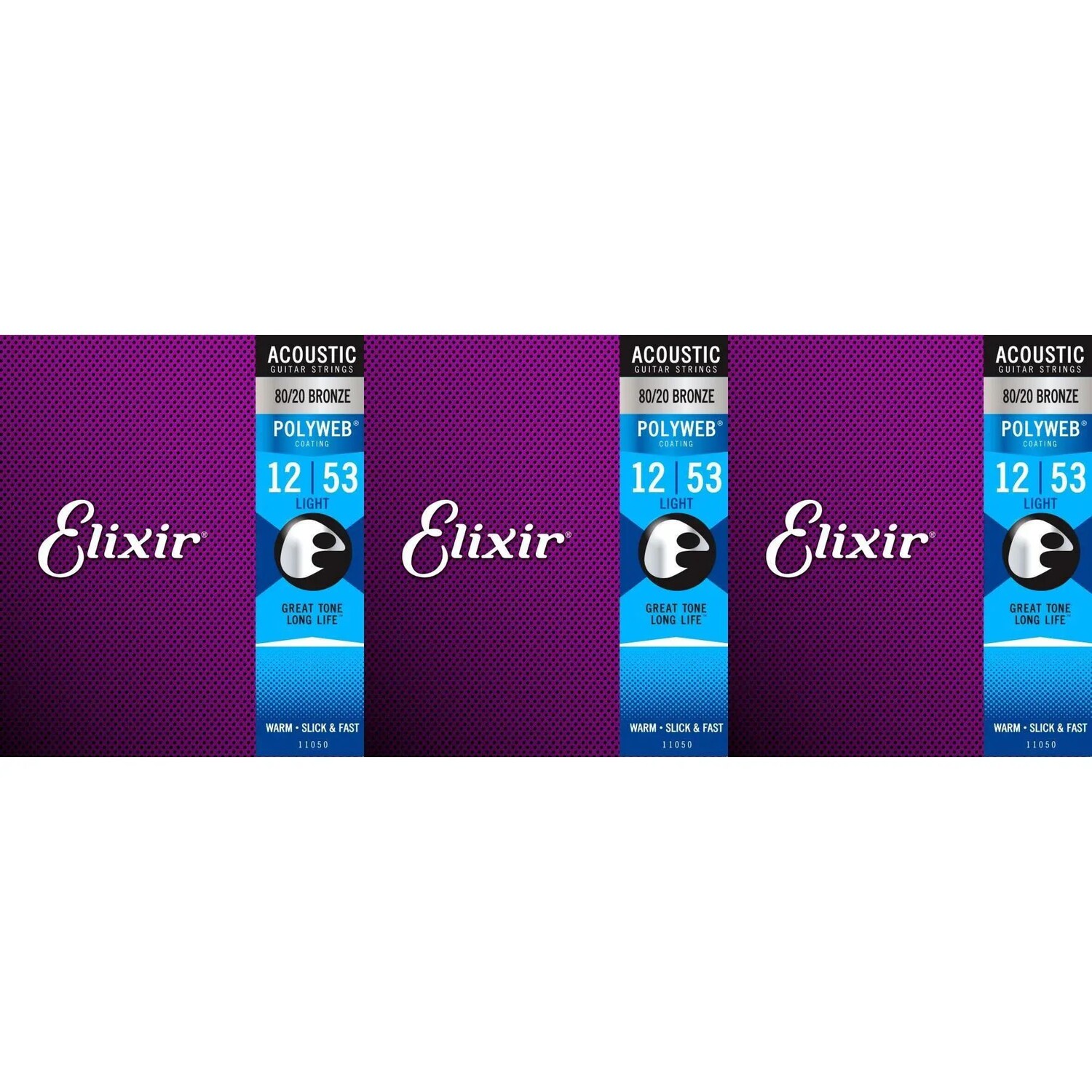 

Струны для акустической гитары Elixir Strings 11050 Polyweb 80/20 Bronze — .012-.053 Light (3 шт.)