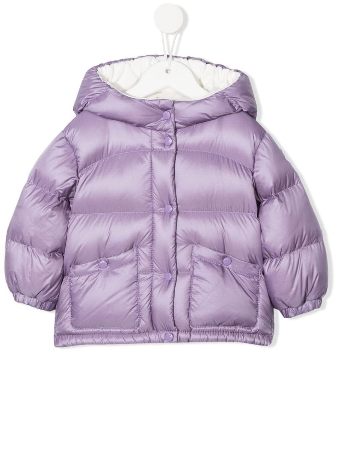 

Moncler Enfant пуховик с капюшоном, фиолетовый