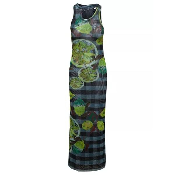 

Платье long multicolor asymmetric dress with cut-out and Ottolinger, серый