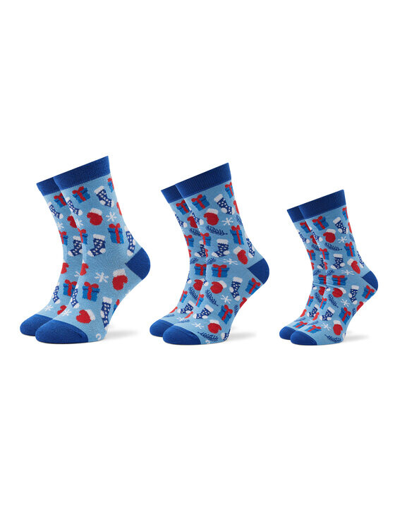 

Комплект из 3 высоких носков унисекс Rainbow Socks, синий