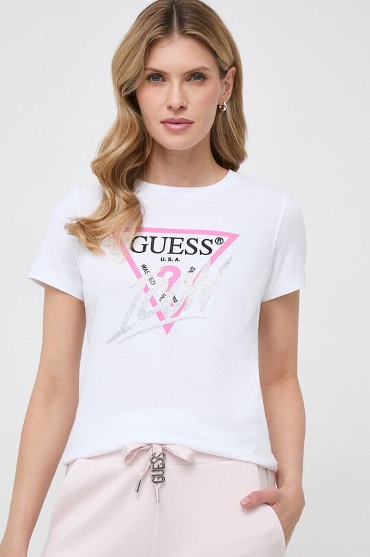 

Хлопковая футболка Guess, белый