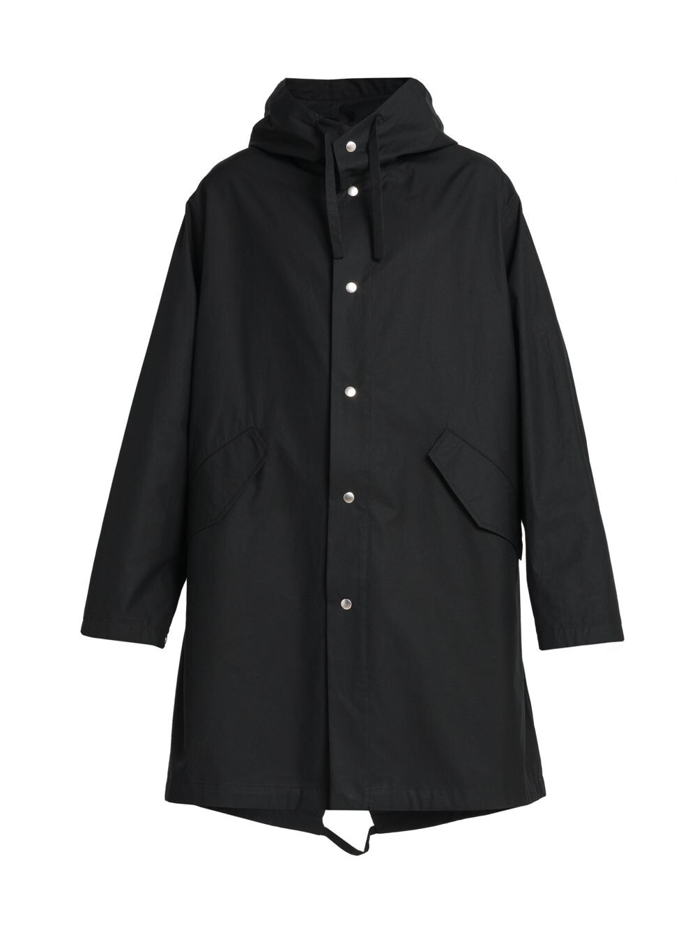 

Хлопковое пальто с капюшоном и логотипом Jil Sander, черный