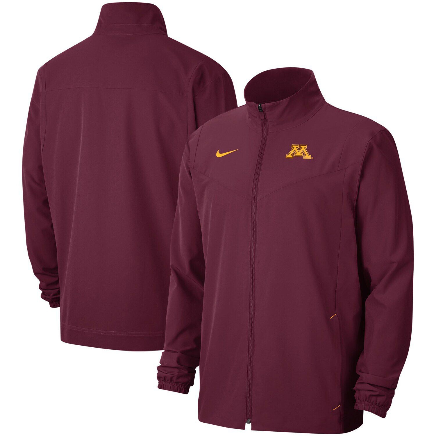 

Мужская темно-бордовая куртка Minnesota Golden Gophers 2021 с боковой молнией во всю длину Nike