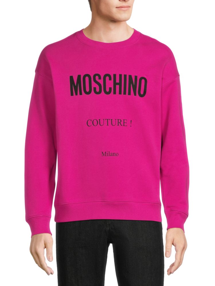 

Толстовка с многослойными рукавами и логотипом Moschino, цвет Hot Pink