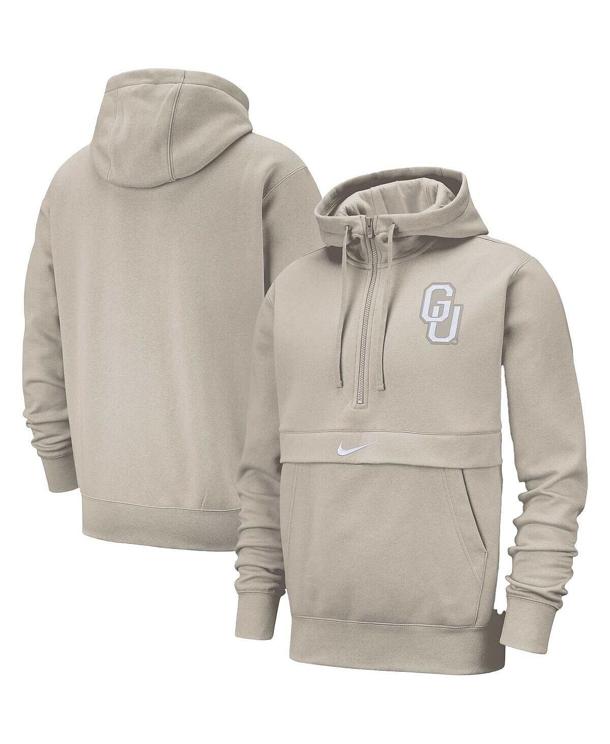 

Мужская кремовая толстовка с короткими молниями Georgetown Hoyas Club Nike