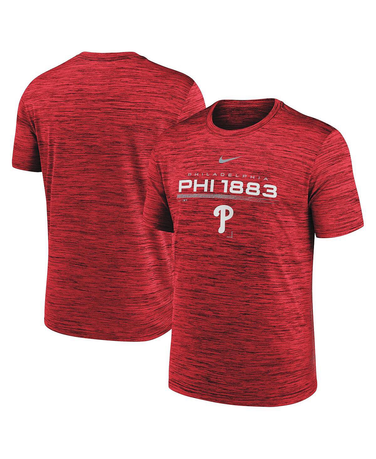 

Мужская красная футболка Philadelphia Phillies Wordmark Velocity Performance Nike, Красный