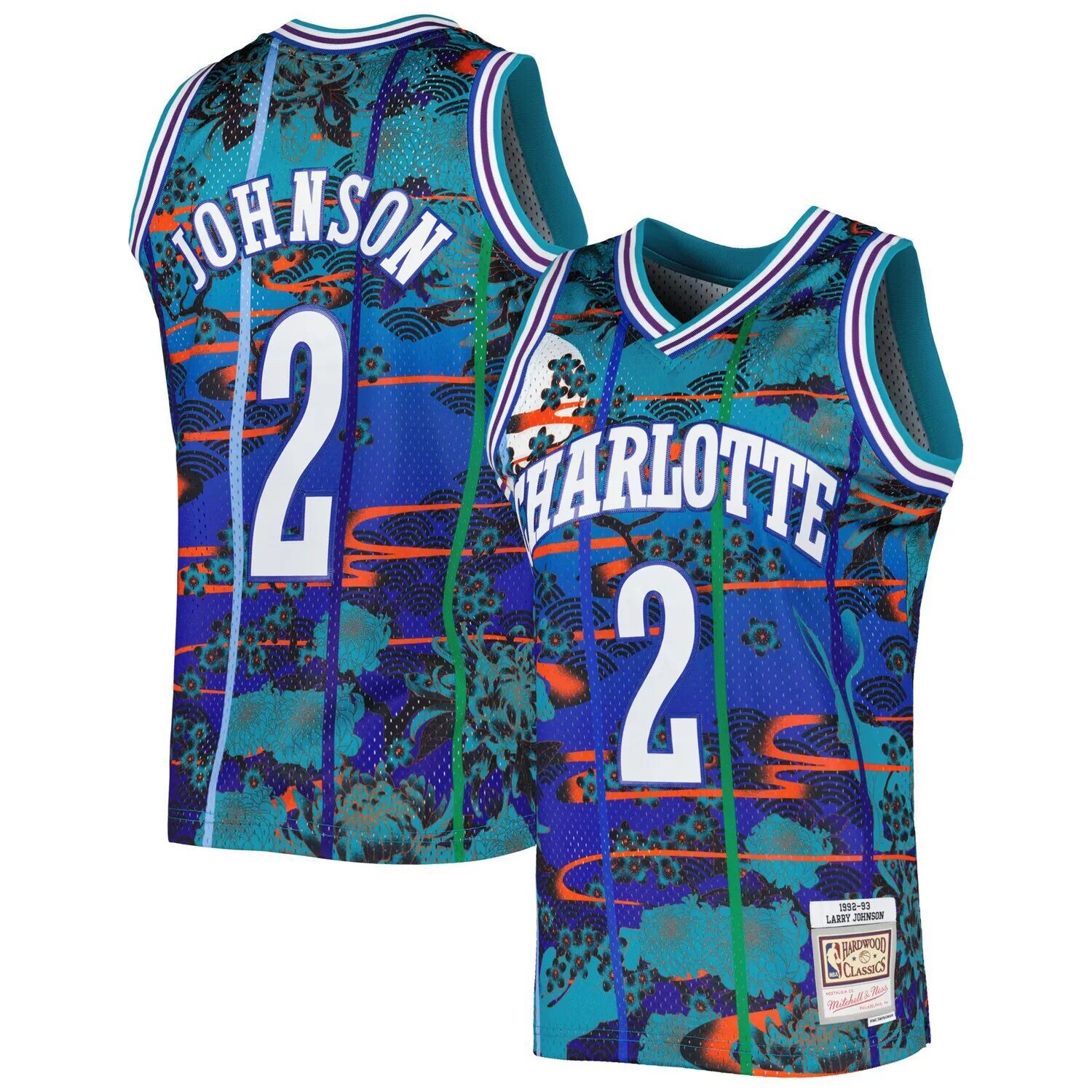 

Мужская футболка Mitchell & Ness Larry Johnson бирюзового цвета Charlotte Hornets Hardwood Classics Lunar New Year Swingman Jersey, Зеленый