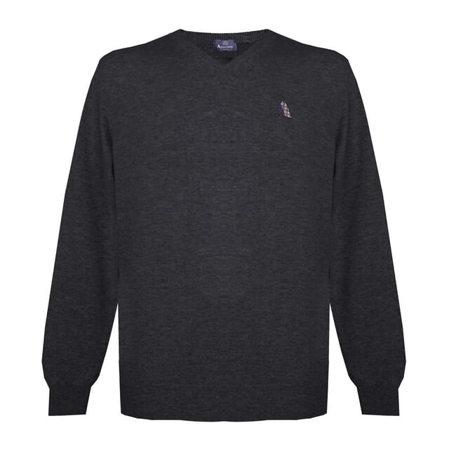 

Свитер с логотипом и V-образным вырезом Aquascutum, черный