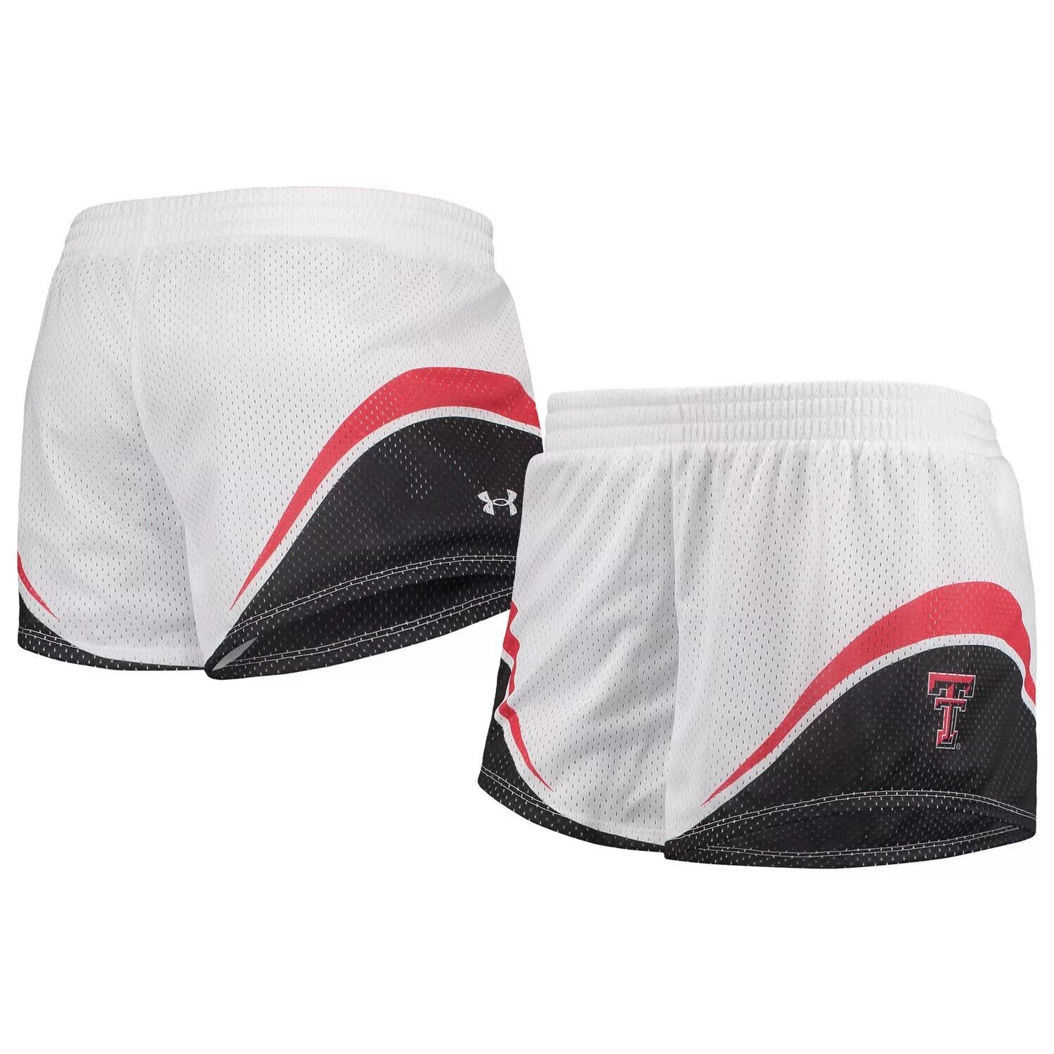 

Женские шорты из сетки Under Armour белого/черного цвета Texas Tech Red Raiders Under Armour